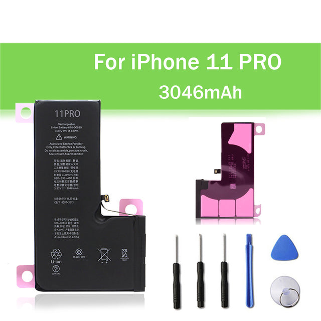 Batterie de remplacement pour iPhone 11 Pro, 3046 mAh Batterie de remplacement pour iPhone 11 Pro, 3046 mAh